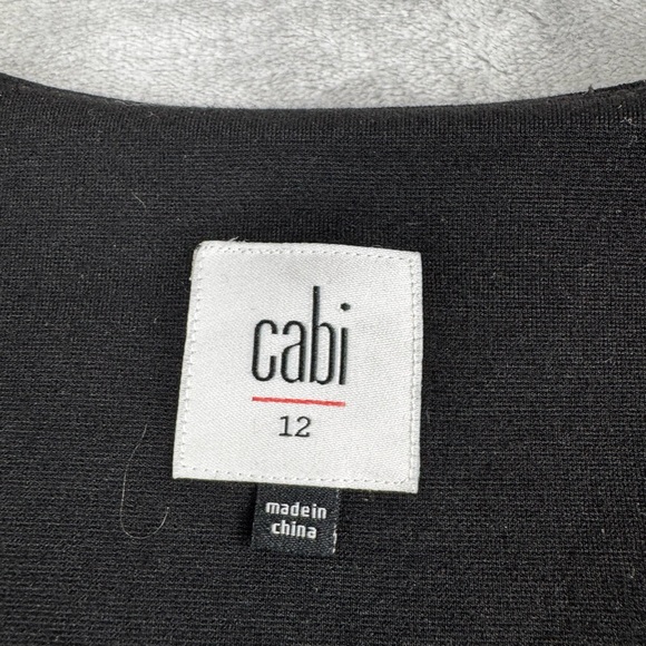 Cabi Agency Jacket Blazer 12 Black Stretch Knit Peplum Career Embellished Lapel - Picture 3 of 14